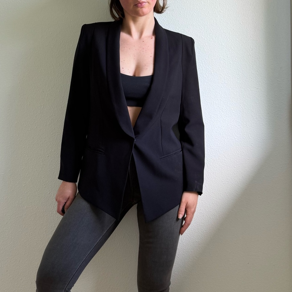 Trouve Sleek Black Blazer Jacket size XS - Picture 7 of 15
